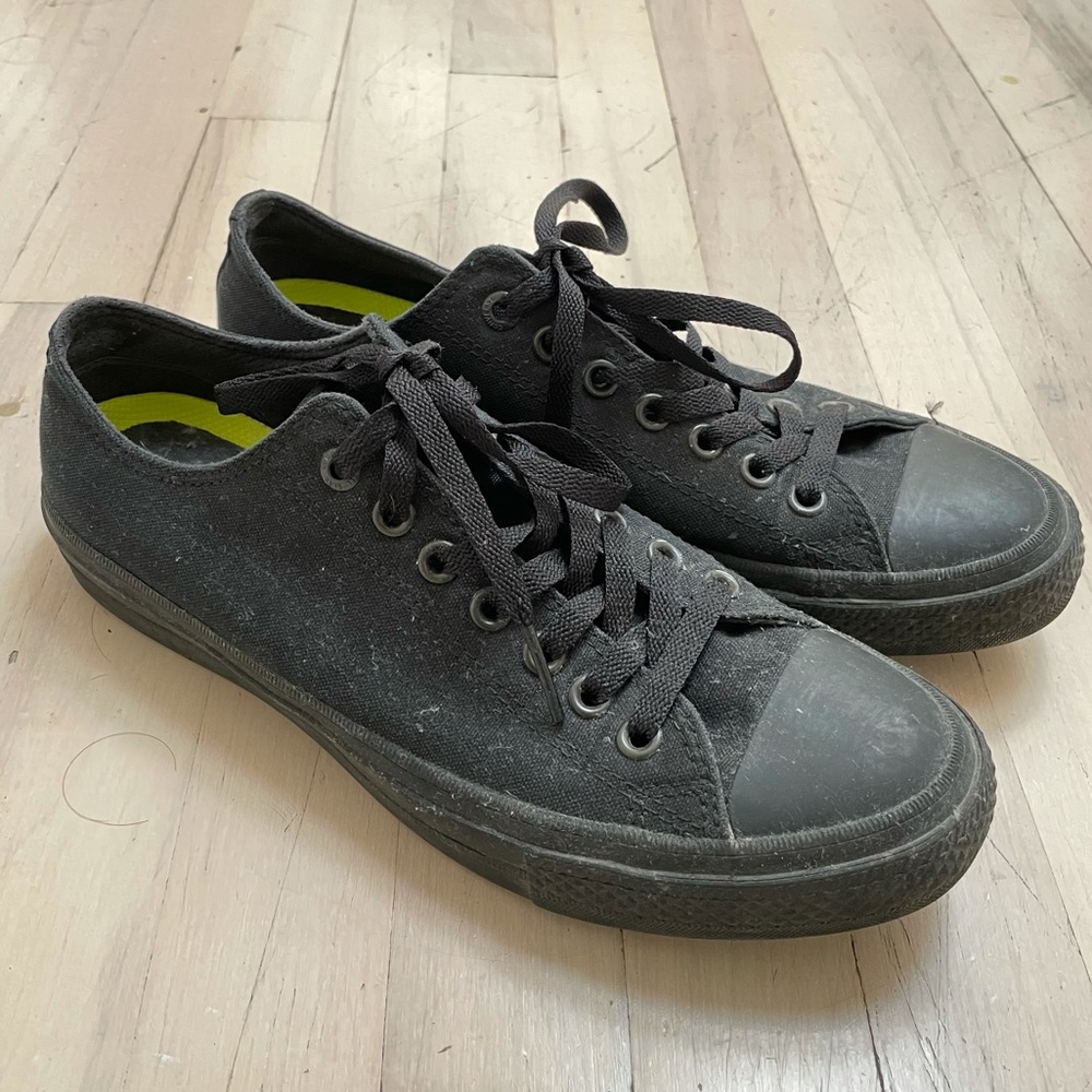 Low Top All Black Converse Size 8.5